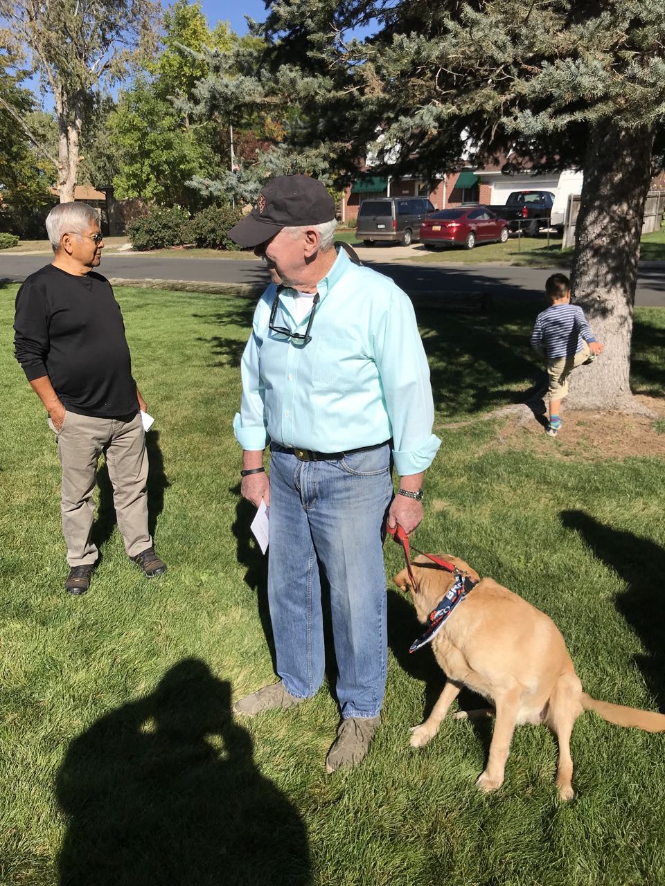 John McCormac and Daisy at pet blessing 2017.jpg