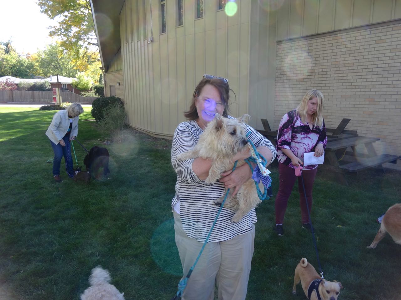 Deb Goeken and Taggart at pet blessing 2017.jpg