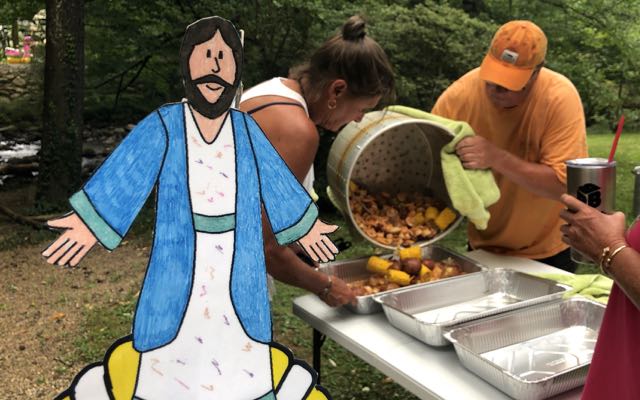 Flat James at a shrimp boil