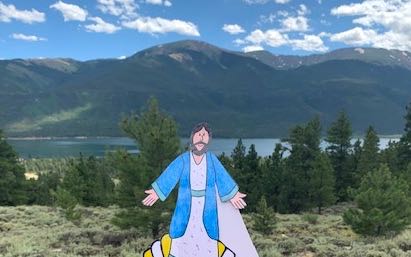 Flat James visits beautiful Twin Lakes, Colo.