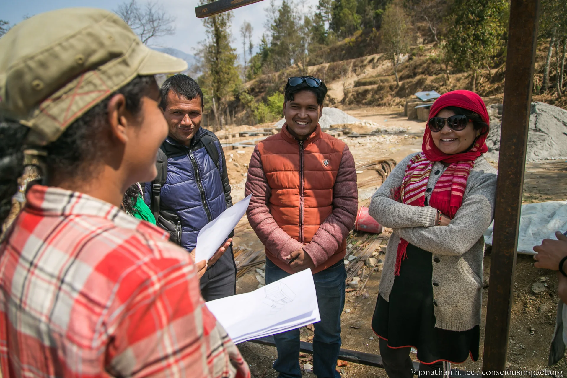 Architect, Satwika Tanduri, chatting with Mina Thapa about the design.