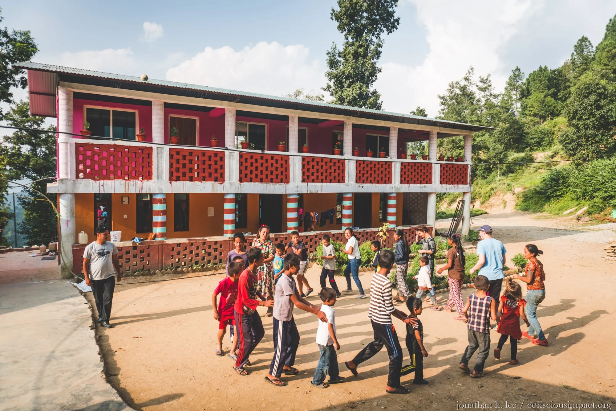 Spending time at the Mother Sister Nepal orphanage. Photo by Jonathan H. Lee