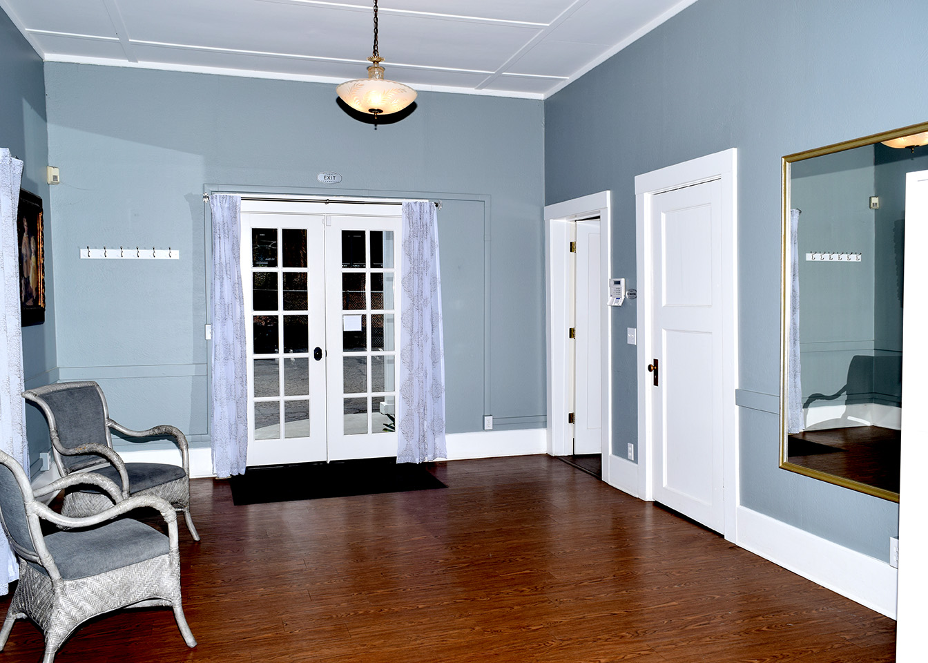 Interior: French doors to side entrance