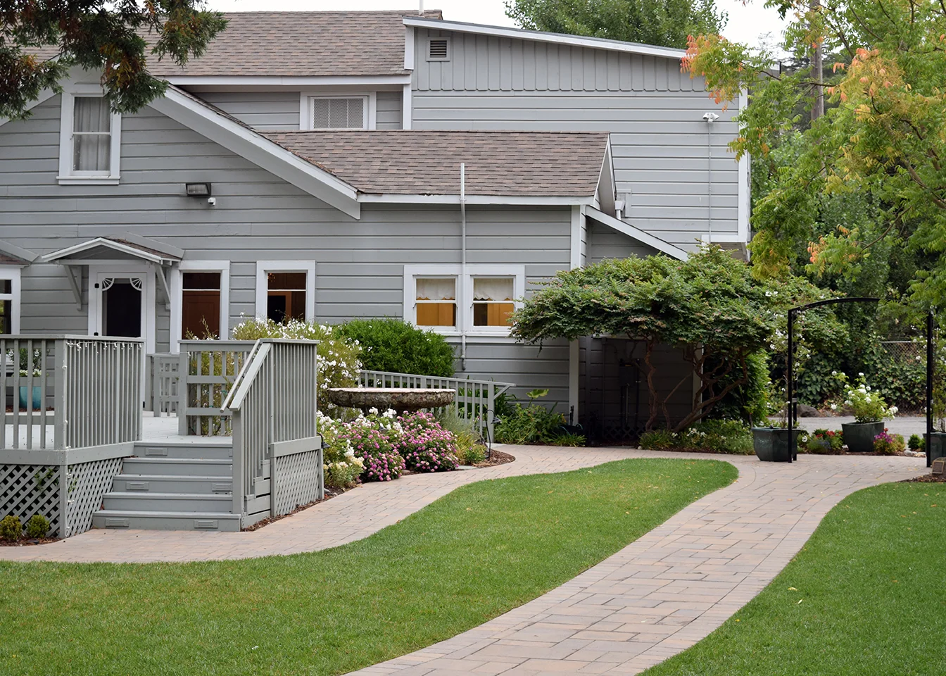 Exterior: view of the back of the house