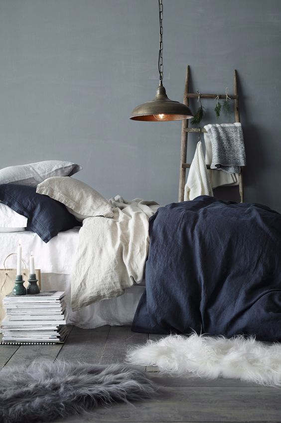 Grey and Blue Bedroom Decor