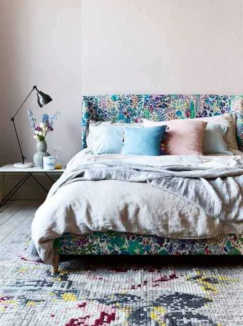 House Beautiful article on spring and summer florals in interiors.