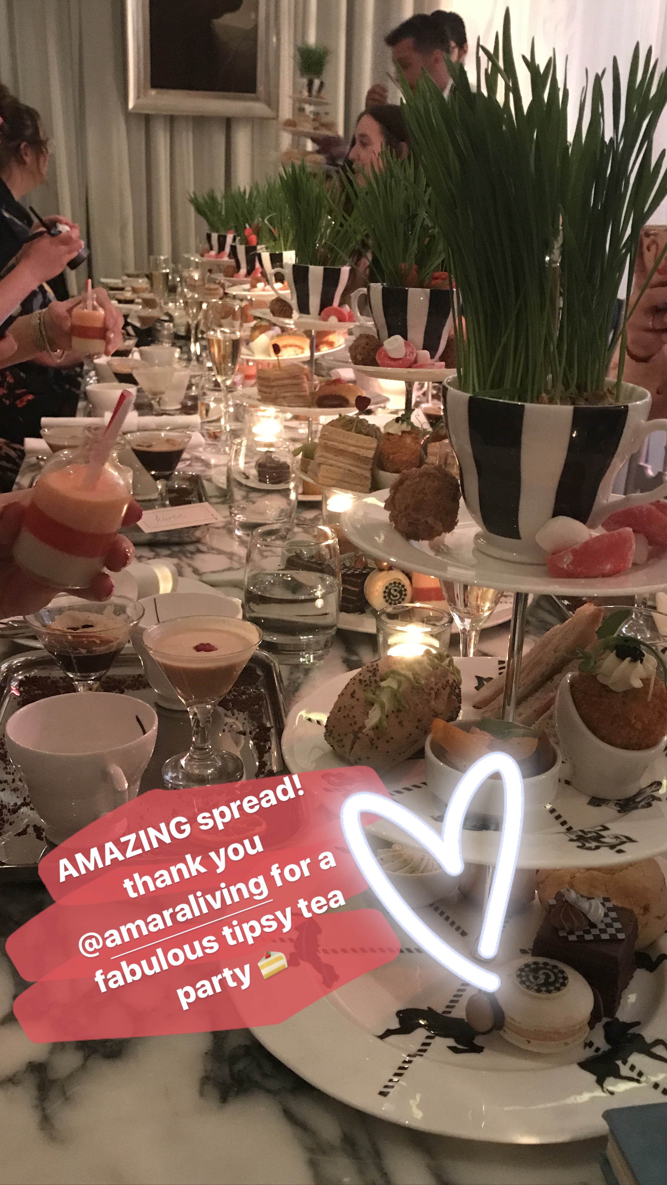 Amara Tea party at The Sanderson Hotel in London. 
