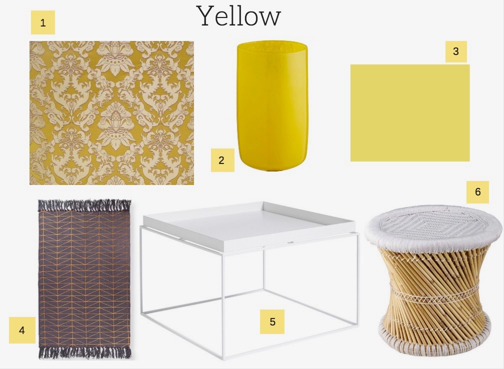 Yellow decor ideas for interior design. 