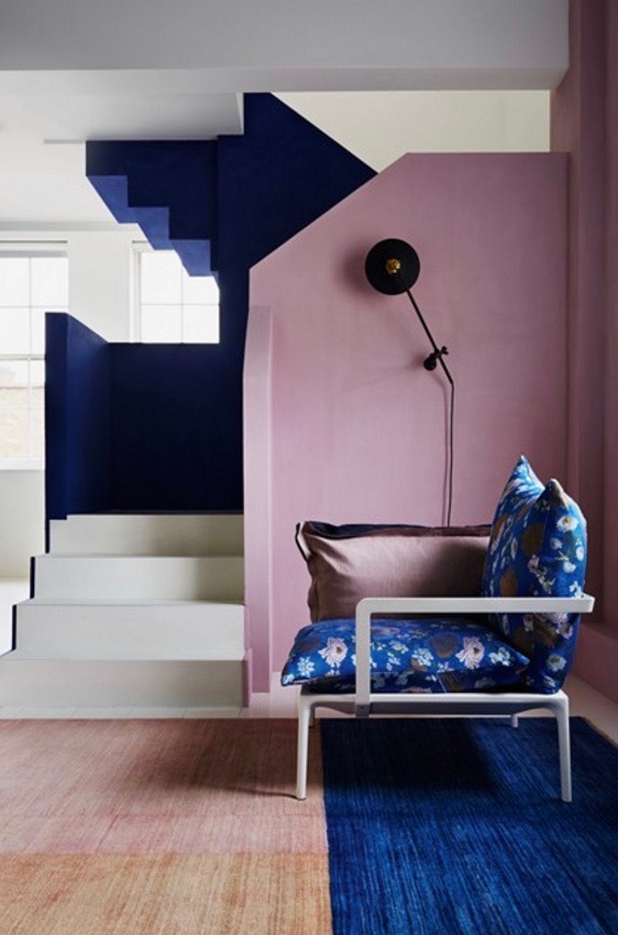 Pink and Blue interior design inspiration from House & Garden Magazine.