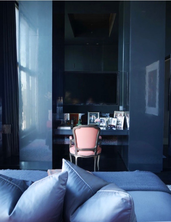 Interior Design using pink and blue, image via Interiors by Studio M