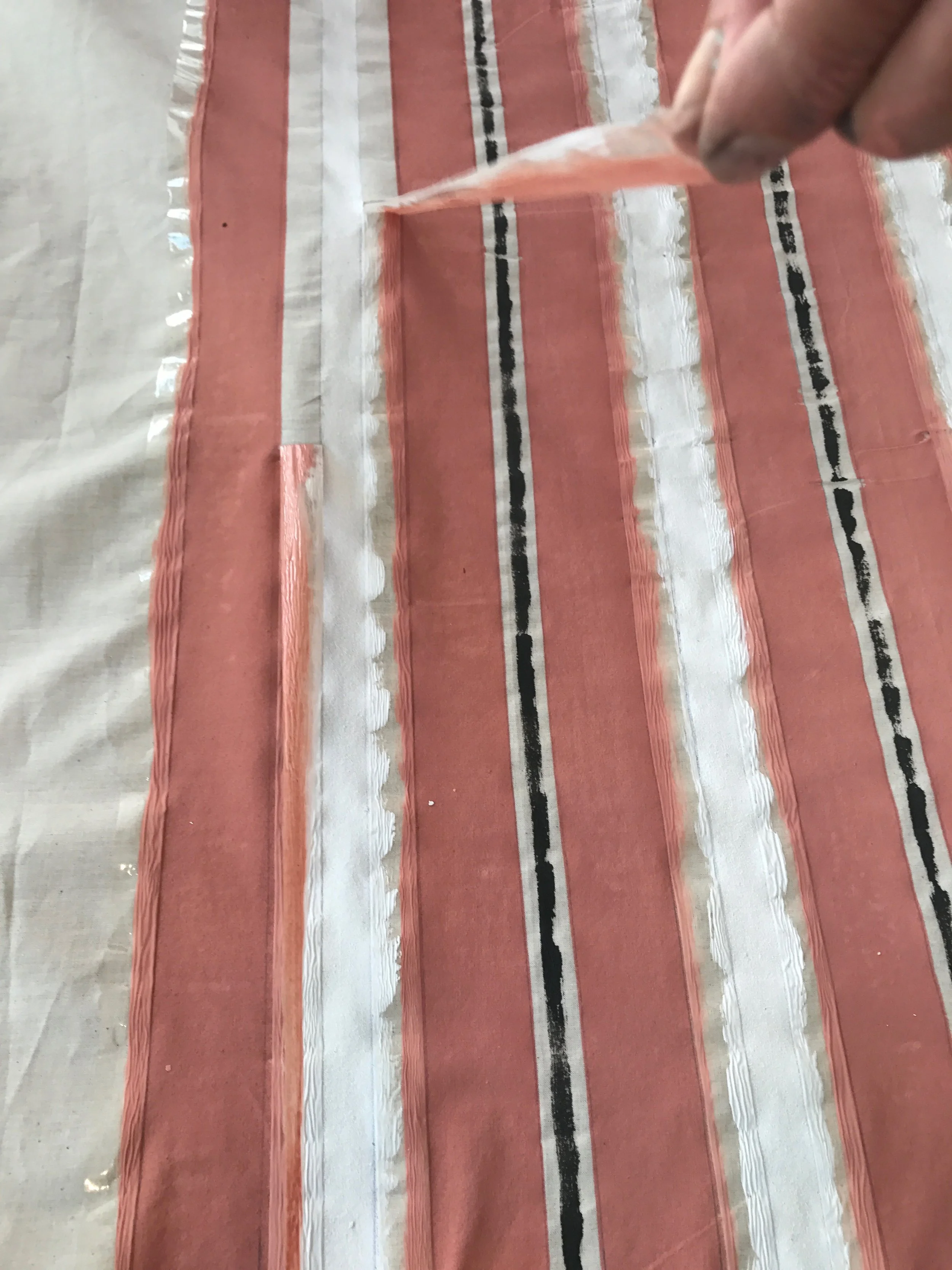 Easy steps to create a stripe print fabric using Annie Sloan chalk paint by Camilla pearl.jpg