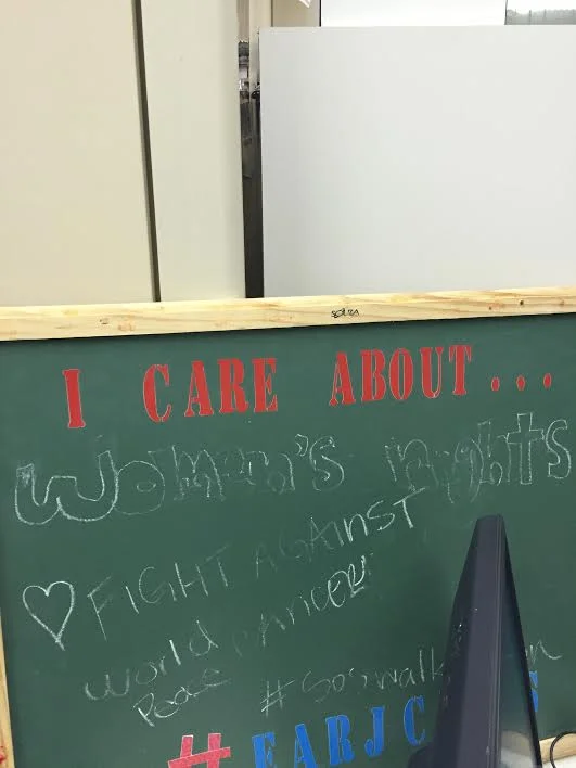 It's nice to see what students care about during a school visit. (American School in Rio de Jainero)