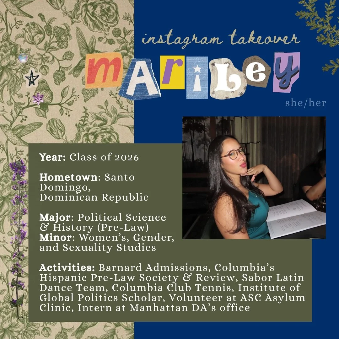 Meet Mariley! A humanities student through and through, Mariley is an active member of the Barnard community and loves helping students get to know Barnard as an admissions representative here on campus. She&rsquo;ll be conducting a day in the life t