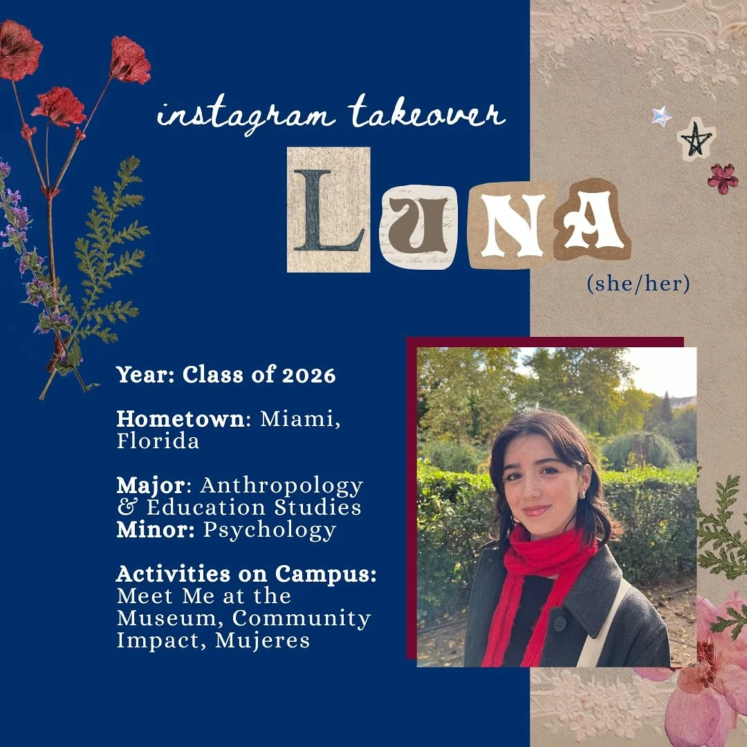 Meet Luna (she/her) 💙
We’re so excited to have Luna takeover our Instagram this Friday! A current senior who is involved in arts and humanities courses at Barnard, let her know your questions below and tune in Friday to learn more about her B
