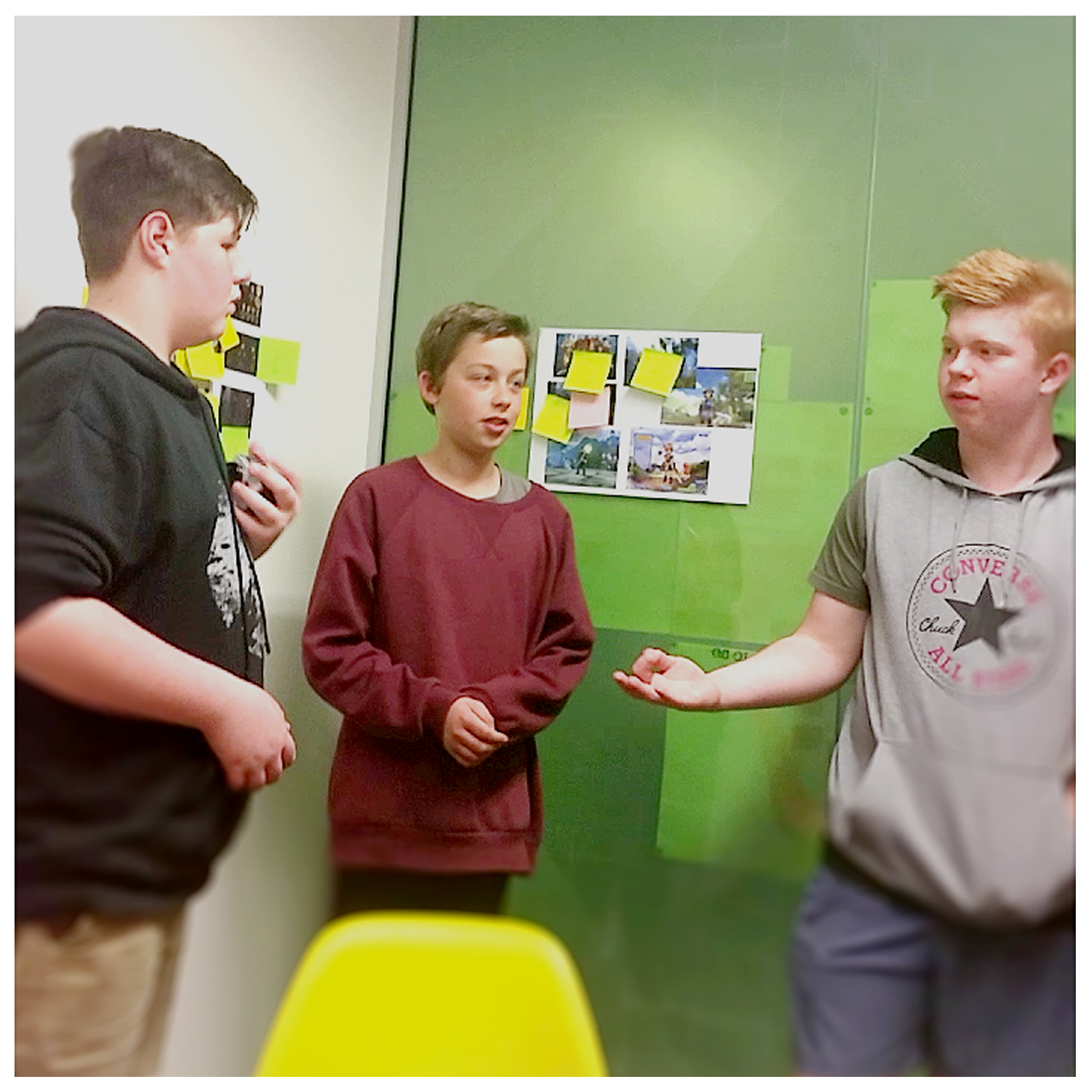 Teenagers discussing the types of characters they liked