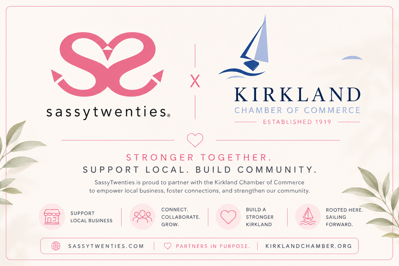 SassyTwenties® Joins the Greater Kirkland Chamber of Commerce as an Ambassador Committee.