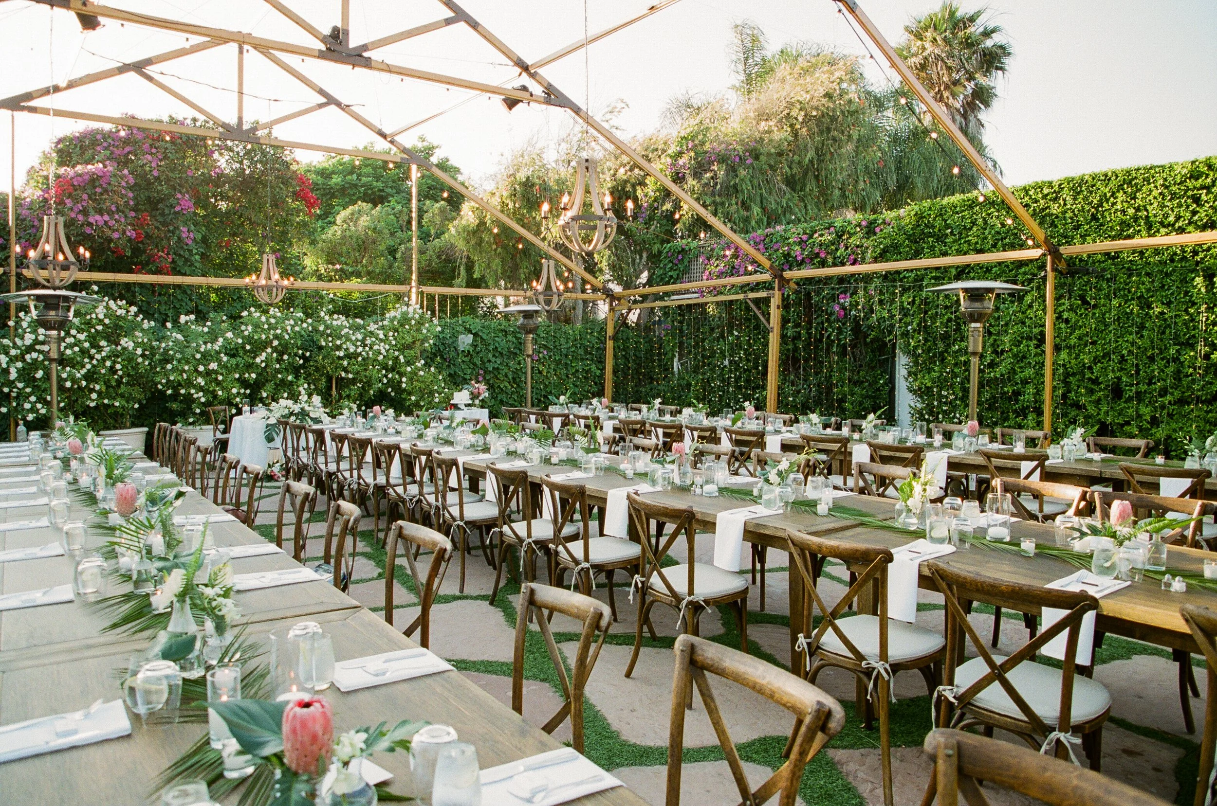 Tropical Wedding reception decor at Rincon Beach Club