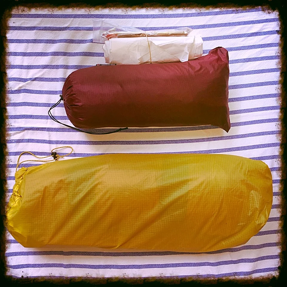 Lightheart Solo, top. MSR Hubba Hubba bottom.