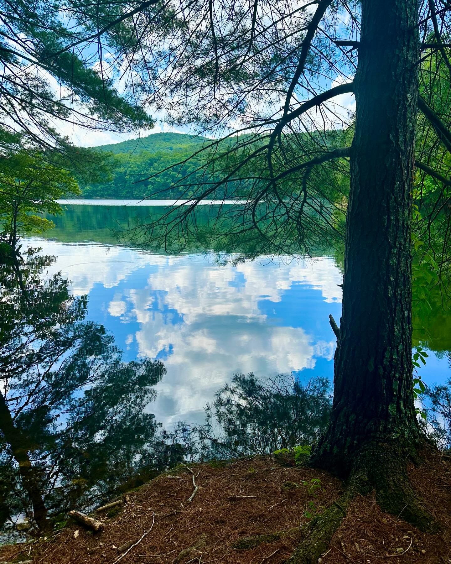 When you&rsquo;re halfway through a 19.8 mile day with climbs adding up to 5,000+ feet, humidity through the roof, temps in the 80&rsquo;s and a reservoir presents itself?  You don&rsquo;t ask questions when your feet veer off course in a beeline tow