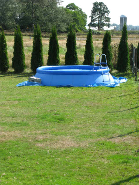 An outdoor pool during the warm months