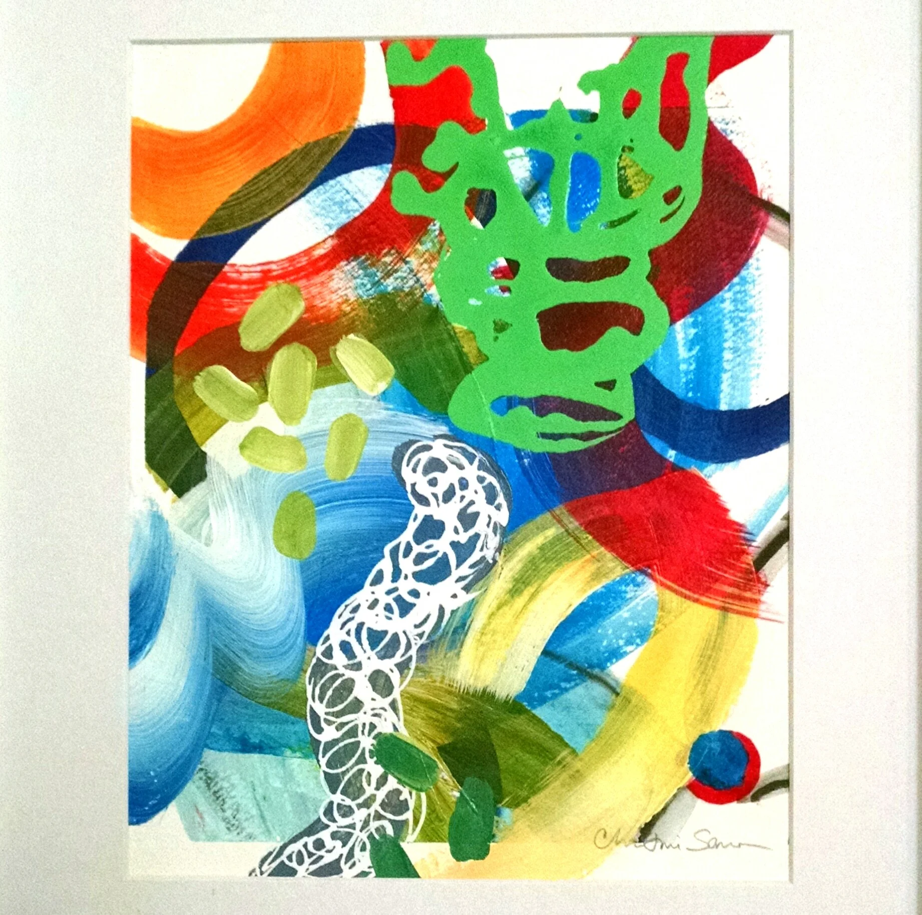 Christine Sauer "Free Play IV" 10x8" , acrylic on paper
