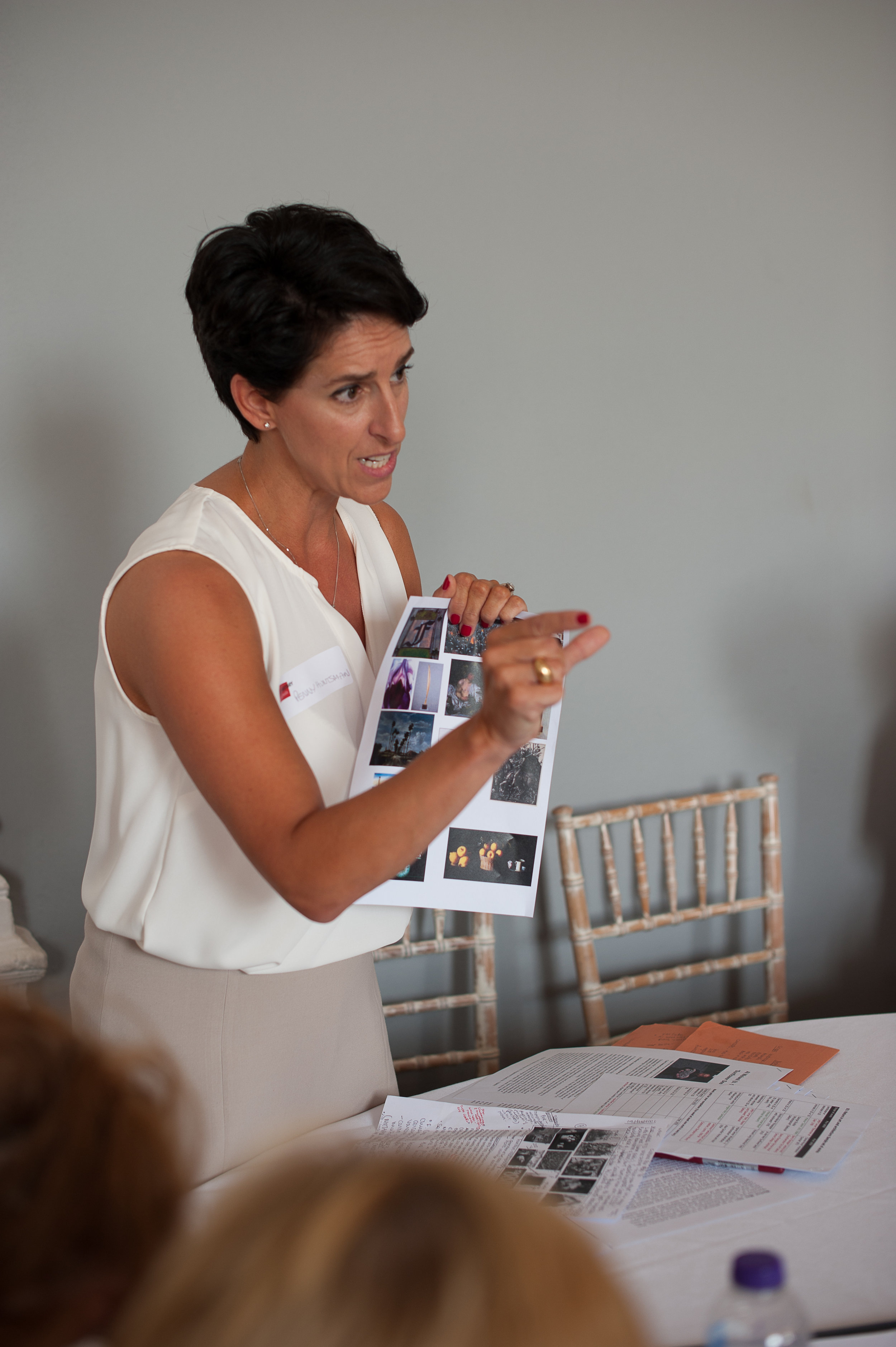 Penny Huntsman, author of Thinking about Art, during a workshop session