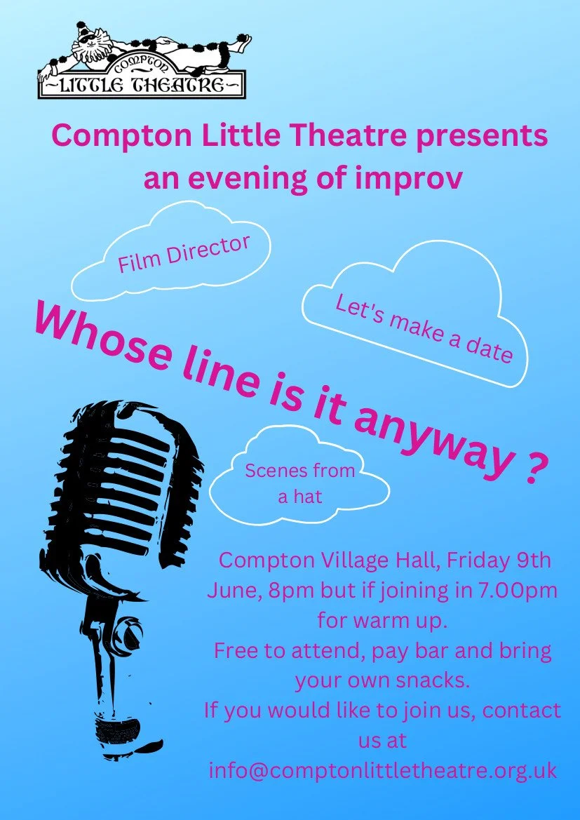 'Whose line is it anyway' improv evening - 8.00pm Friday 9th June, Compton Village Hall