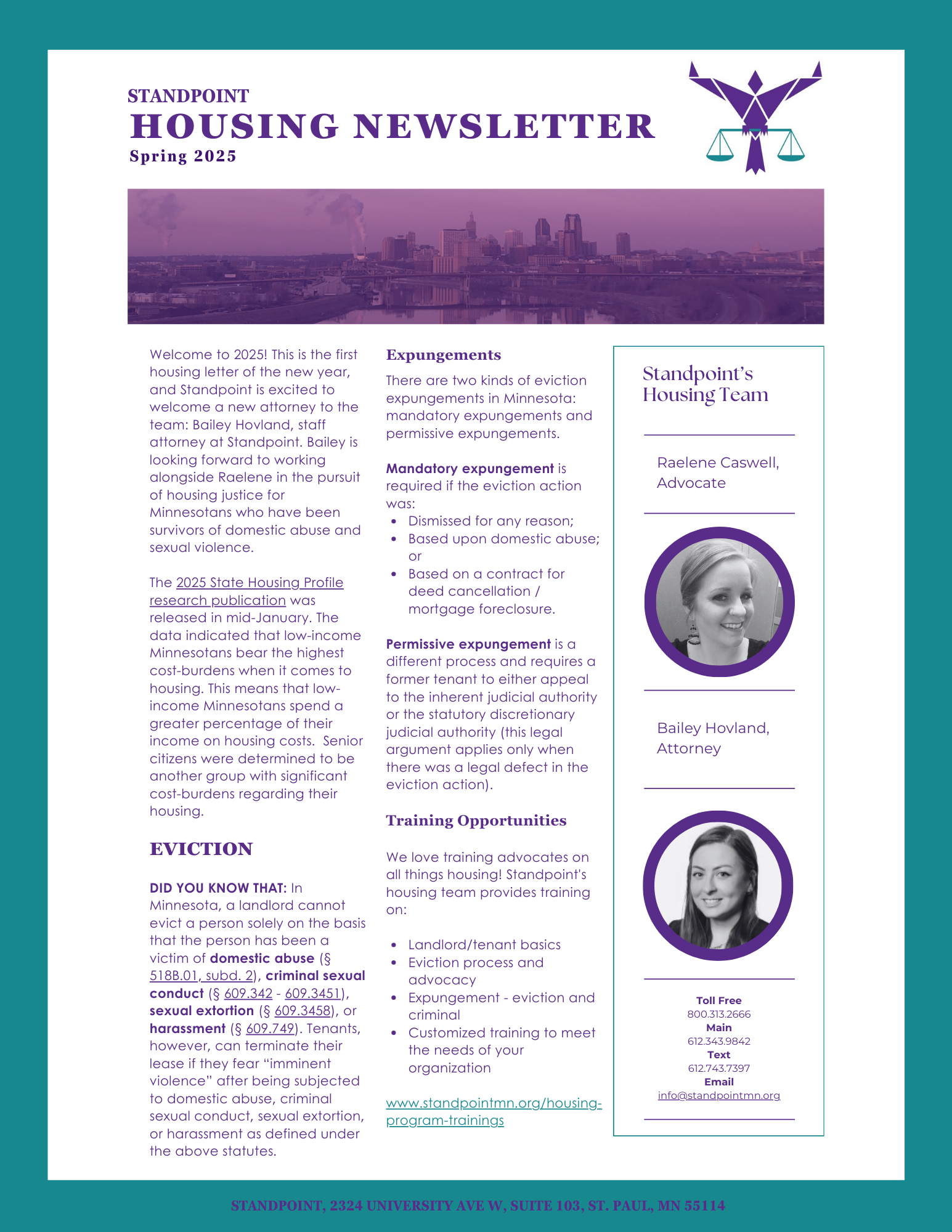 Housing Program- Newsletter — STANDPOINT