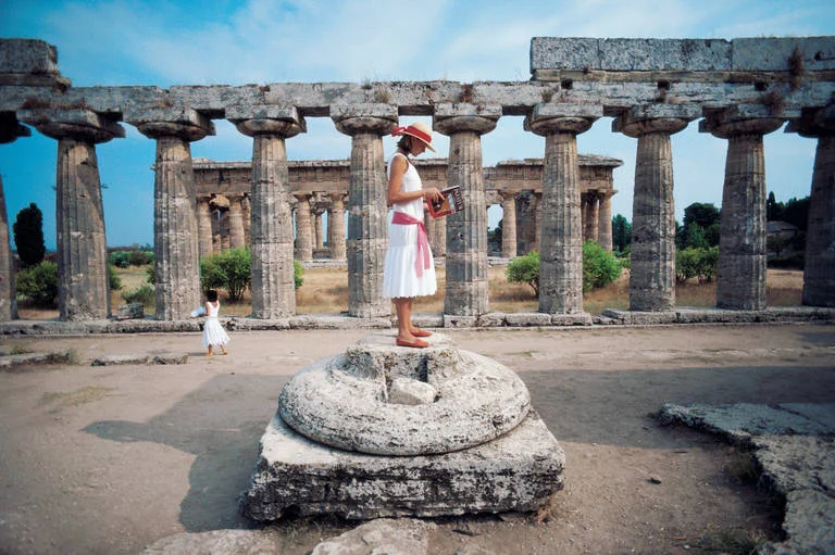 Slim Aarons, Dimitris Kritsas at the Temple of Poseidon, Sounion, Greece, 1968