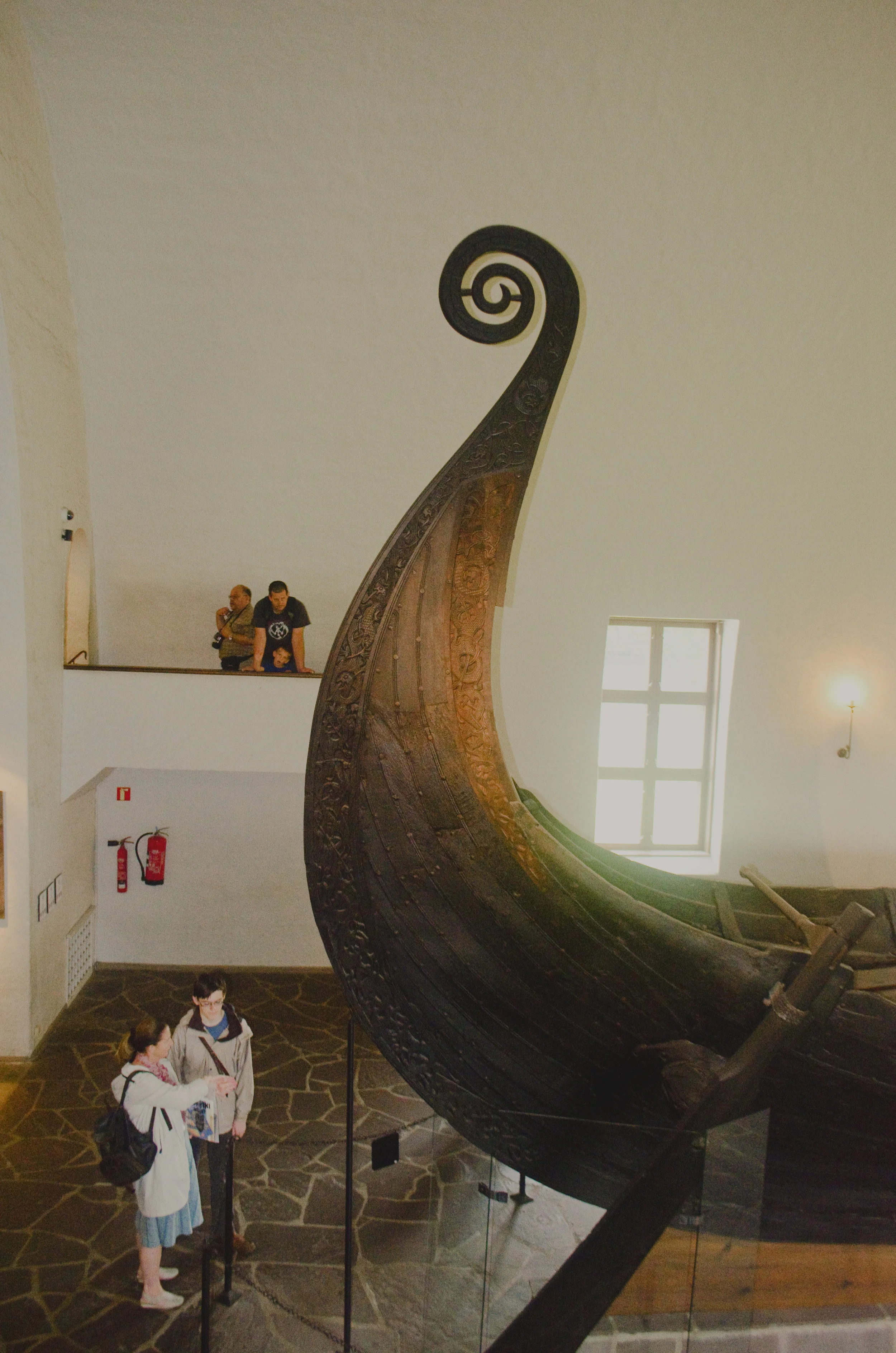 Detailed woodwork on the Oseberg ship