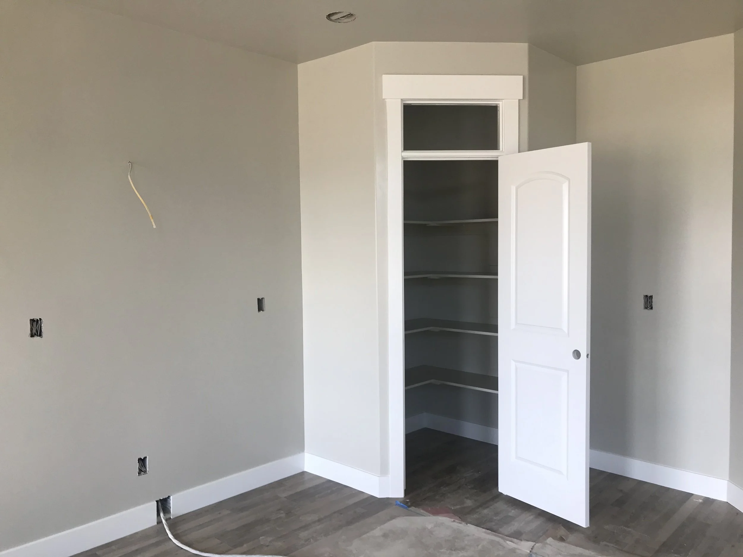 The transom installed above the pantry in the kitchen.
