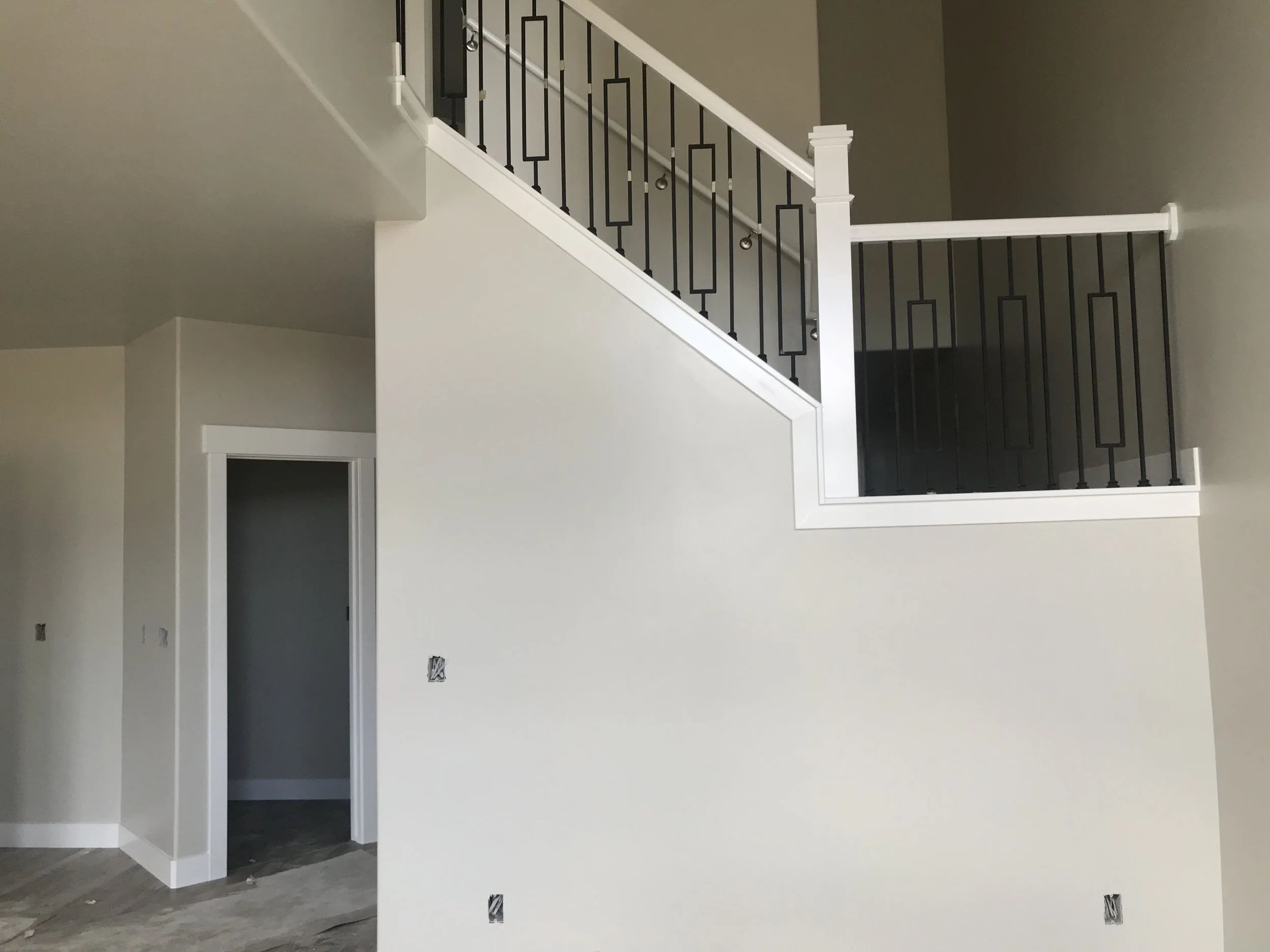 View of the railing from the living room area.