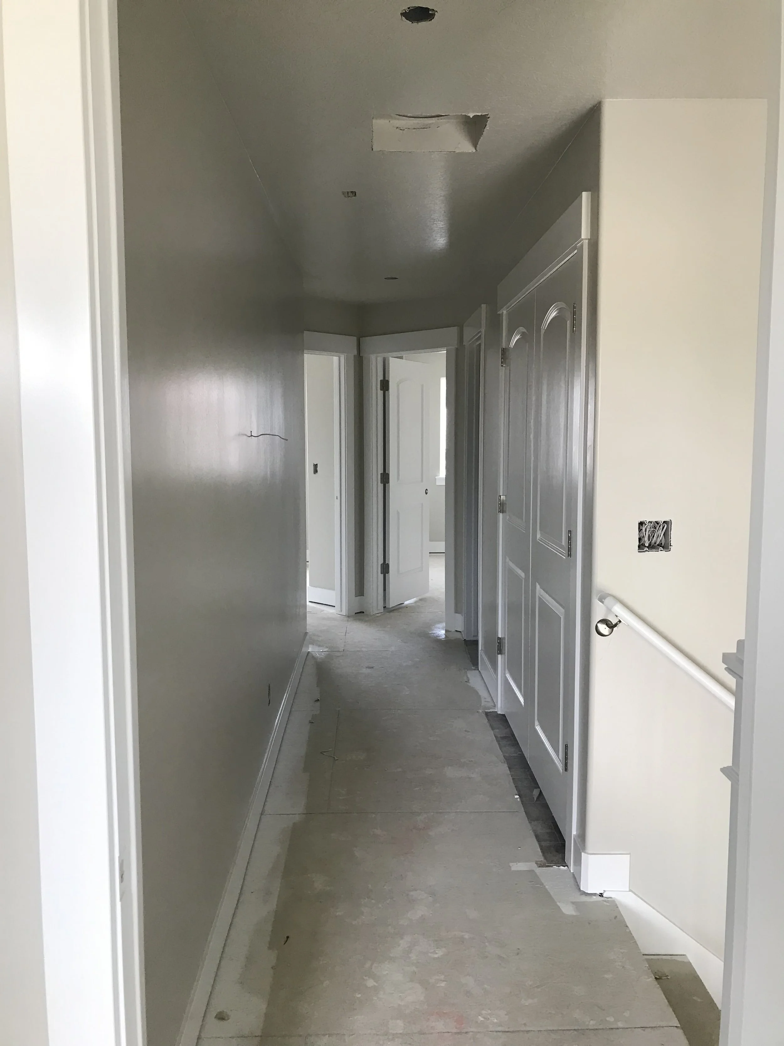 View of the upstairs hallway after painting.