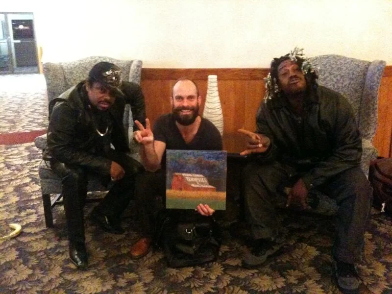 On tour and aligned with Parliament Funkadelic in Chocolate City “I hear ya C.C.”, Philadelphia, PA, Hans with Gean “Poo Poo Man” Anderson and Treylewd aka George Clinton Jr. Let the record show…