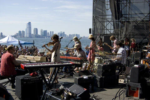 Sat in on piano and Wurlitzer on the 4th of July with Oakley Hall at the Beach at Governors Island concert series opening for the band She and Him . It was a gas, gas, gas…