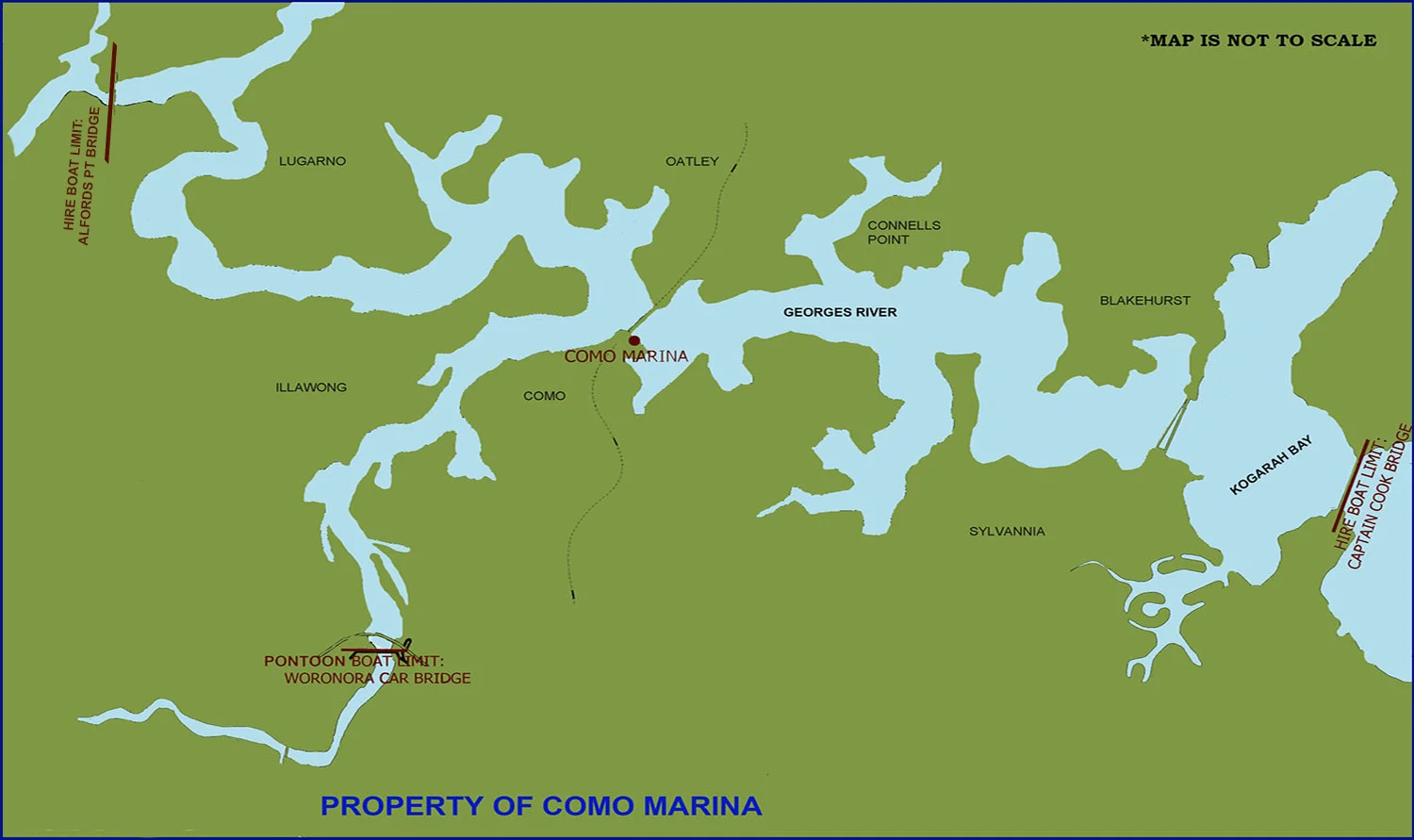 The limits that cannot be passed have been marked on the map above. ***This is a simplified version of the map provided***