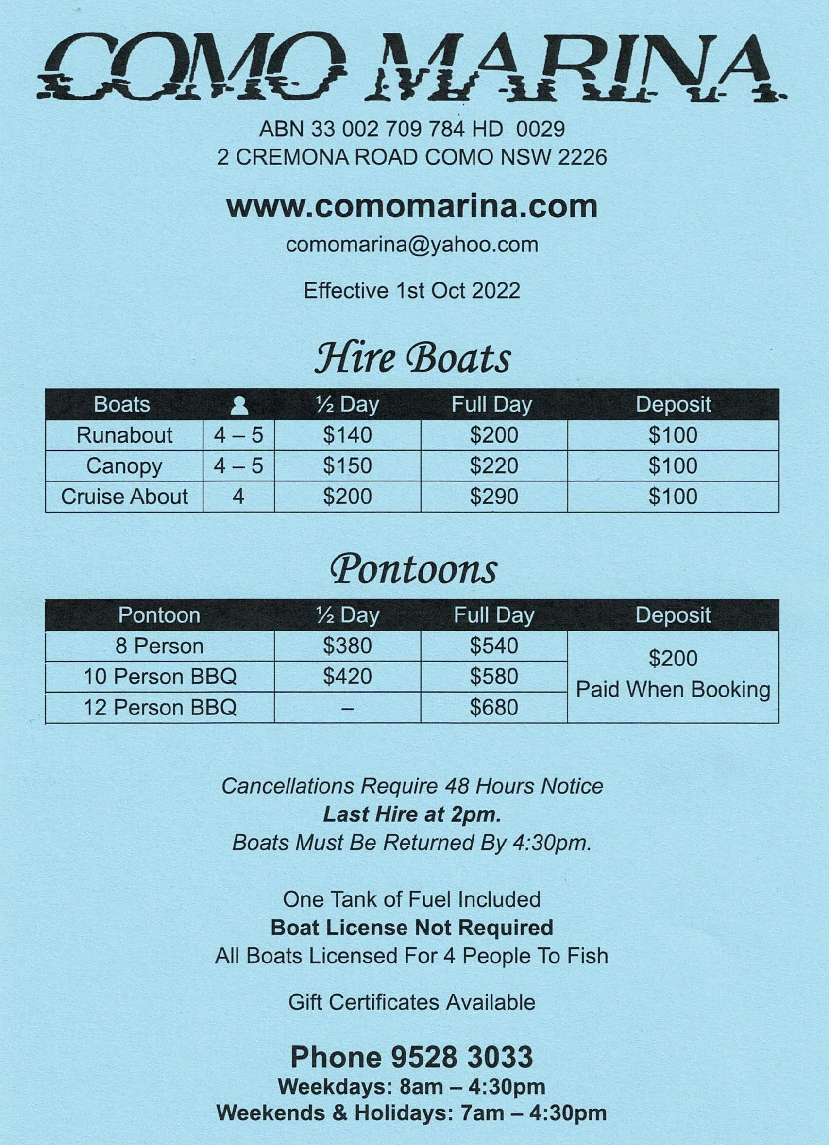 Como Marina Boats Hire, Party Pontoon Boats Hire, BBQ Pontoons Hire in