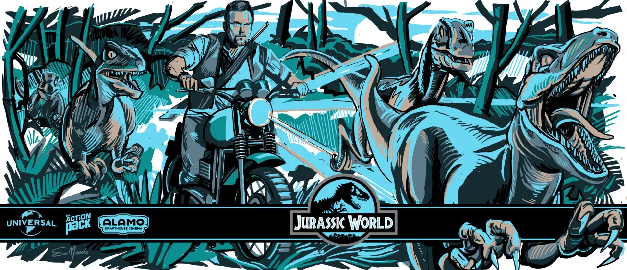 Alamo Drafthouse - Jurassic World Pint Glass