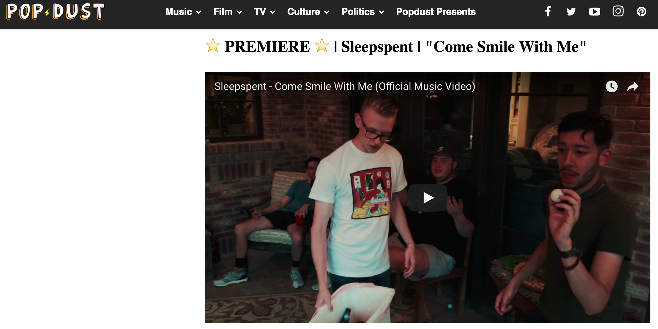 “The cheeky new video from El Paso indie rock group Sleepspent guides us through a lively house party--and it's inevitable demise.”