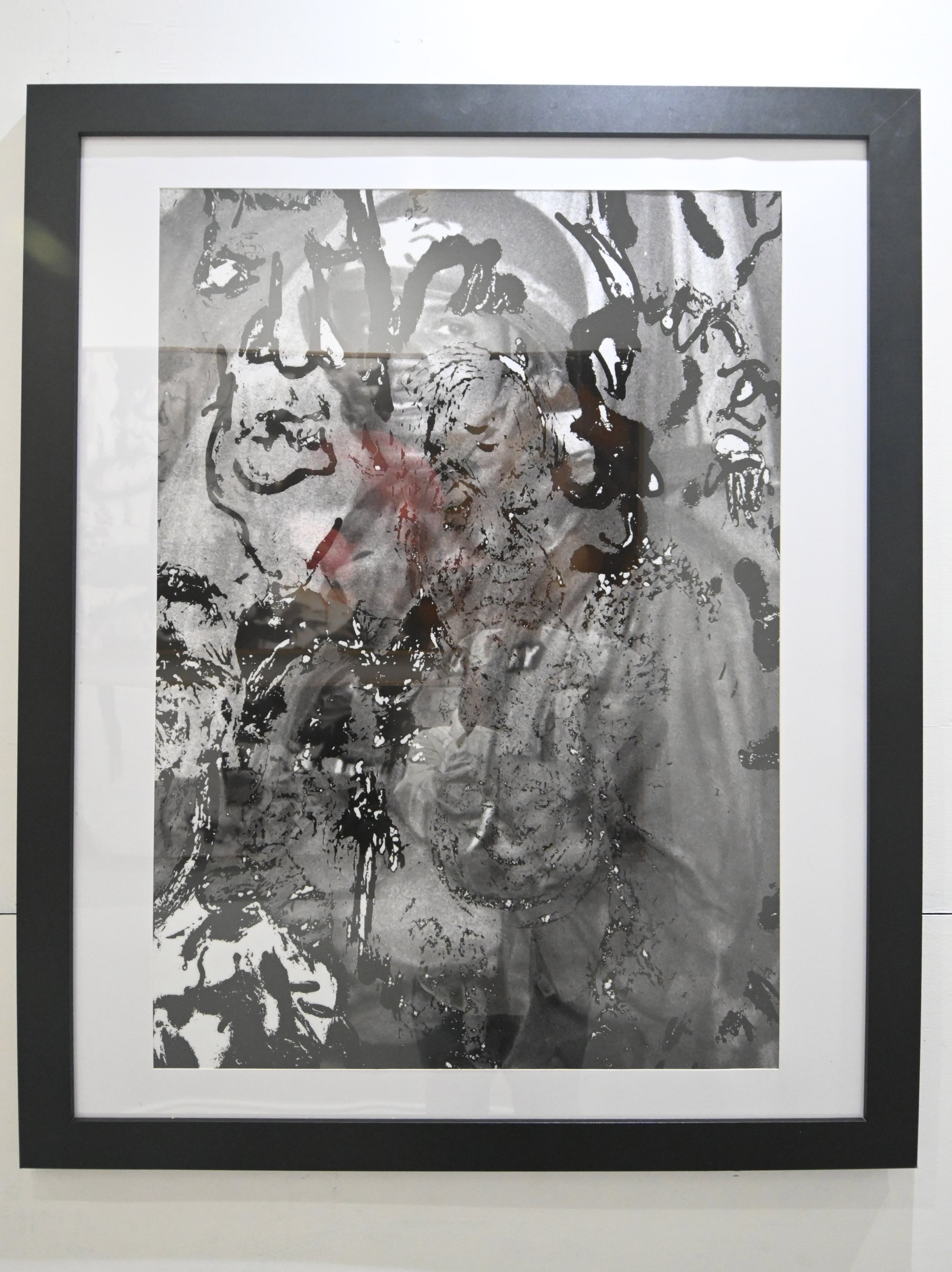 Giani Jones  Morris from the sky 1   Black and White photo print, sharpie, spray paint  33-1:2” X 43-1:2”  2023  .jpg
