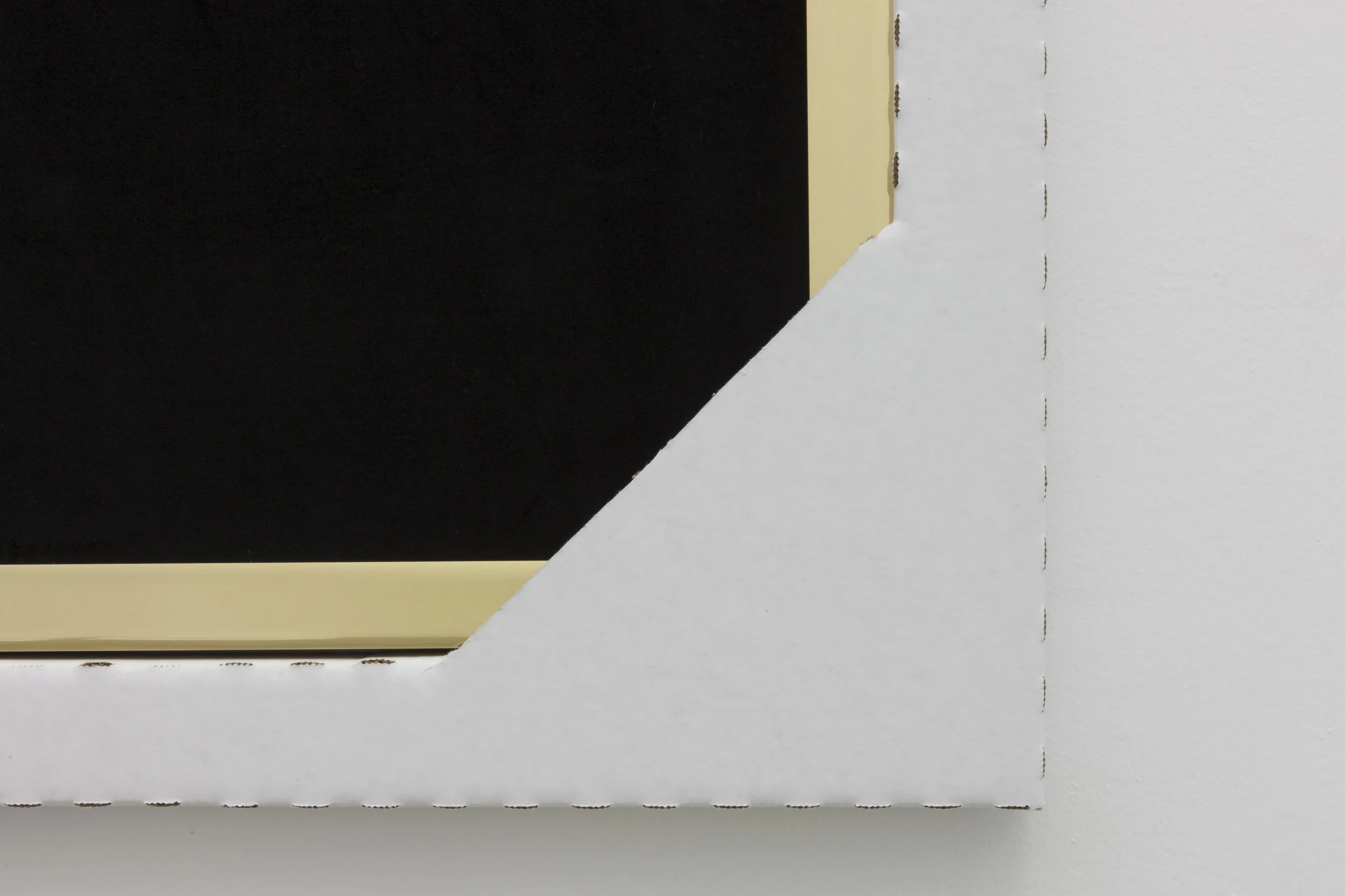 We Shall Meet in the Place Where There is no Darkness (Jaguar), Detail, 2016 Bronze, Black Cotton Velveteen, Mouliné Stranded Cotton, Corrugated Cardboard Frame 56.25 x 70.25 in Photo: Tara J Graves