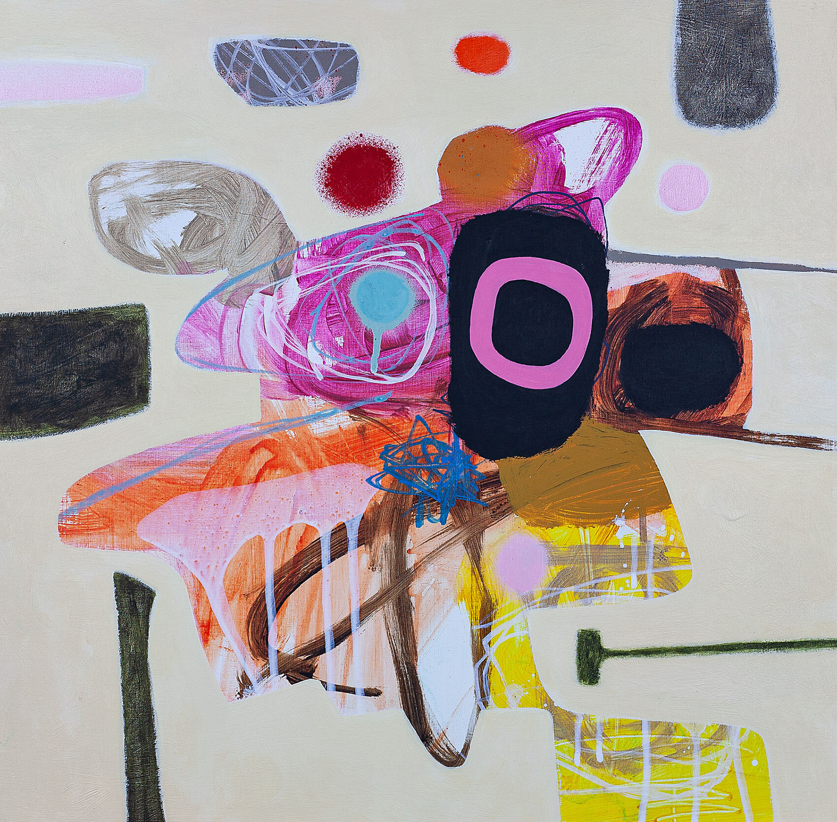 'Mundane to Monumental' mixed media on board 450mm x 450mm