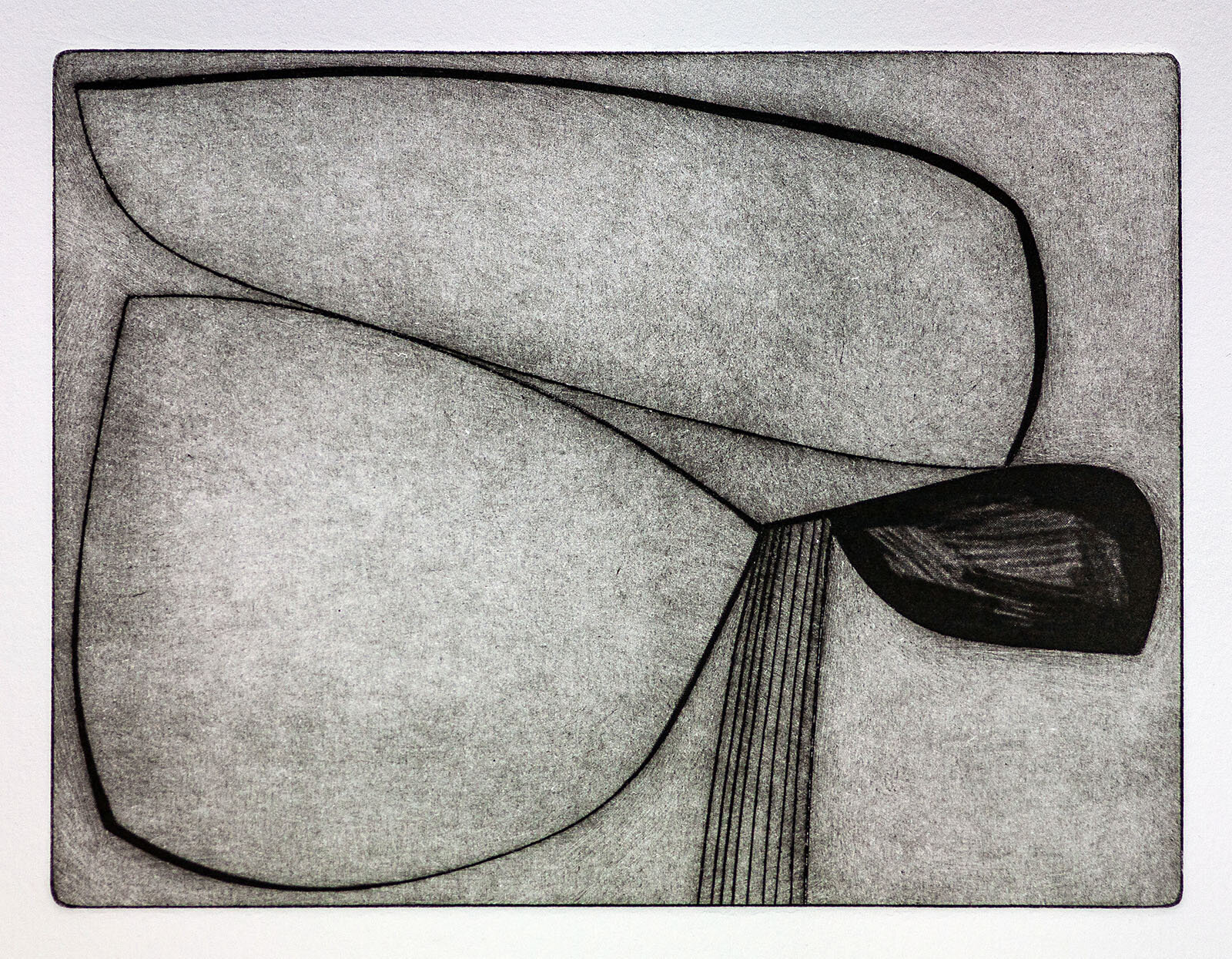 'Waterfall' drypoint with roulette 150mm x 200mm edition of 25