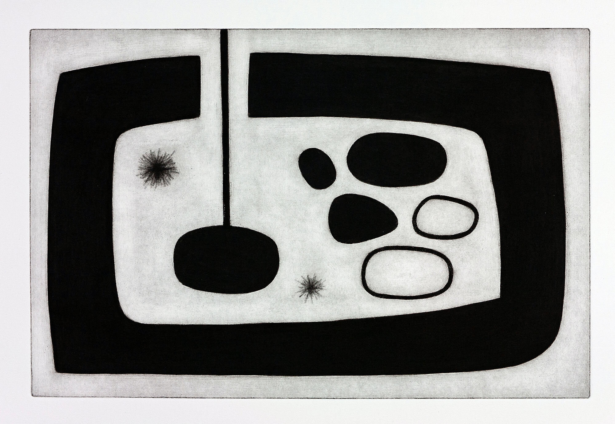 'Interloper' drypoint with roulette 200mm x 280mm edition of 25
