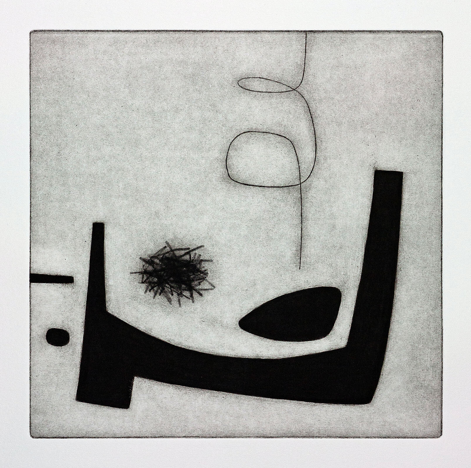 'Within This Space' drypoint with roulette 200mm x 200mm edition of 25