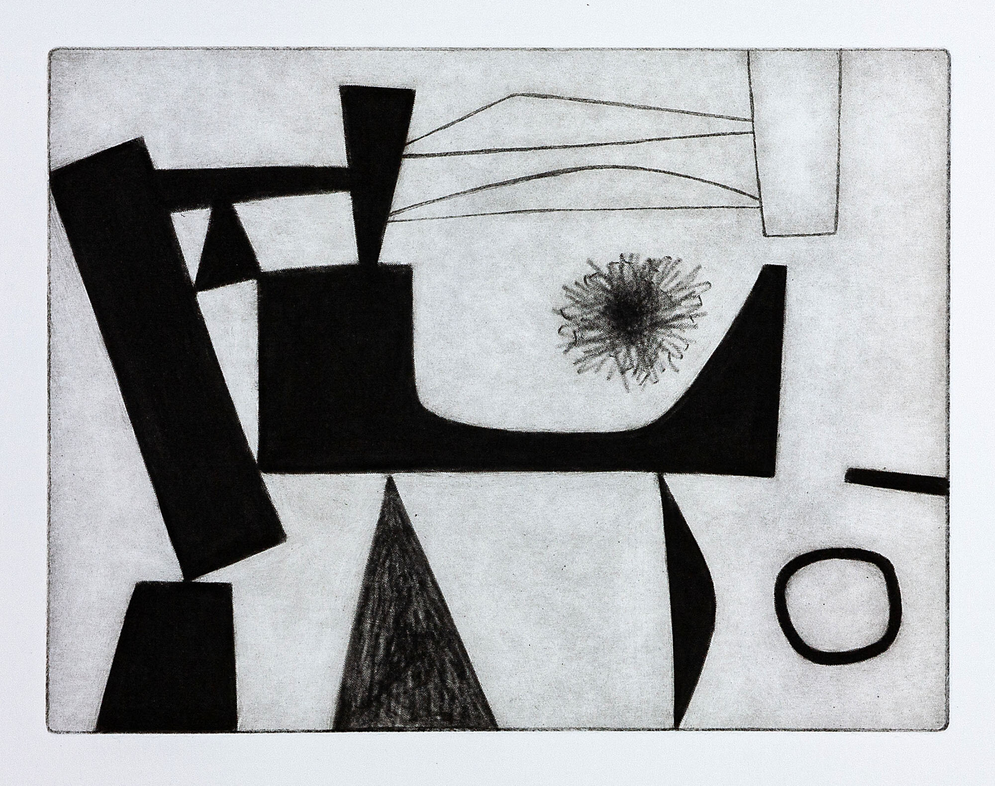 'Wire, Wind' drypoint with roulette 150mm x 200mm edition of 25