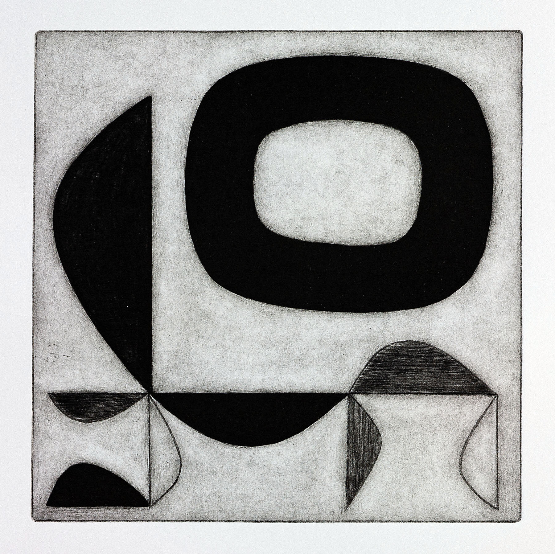 'Sundown' drypoint with roulette 200mm x 200mm edition of 25