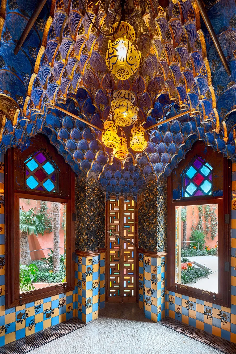 Casa Vicens by Antoni Gaudí, Barcelona world heritage building color interior architectural photography.