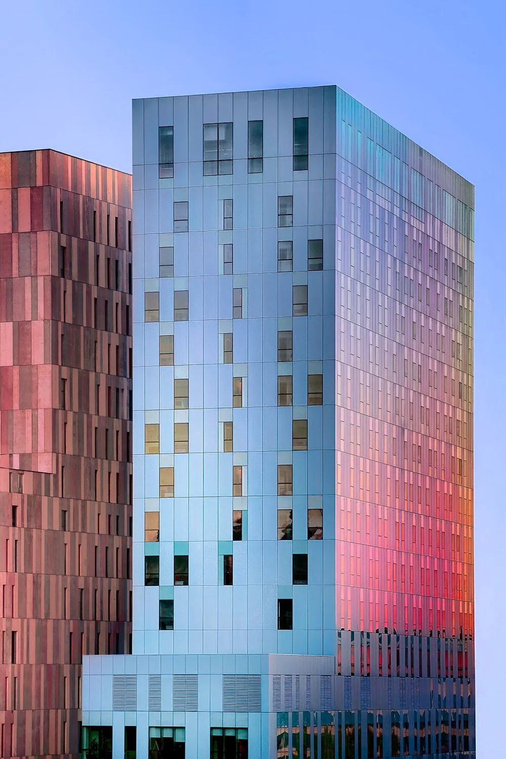 Novotel Barcelona City by BCA Arquitectura, Barcelona hotel building facade architectural photography.