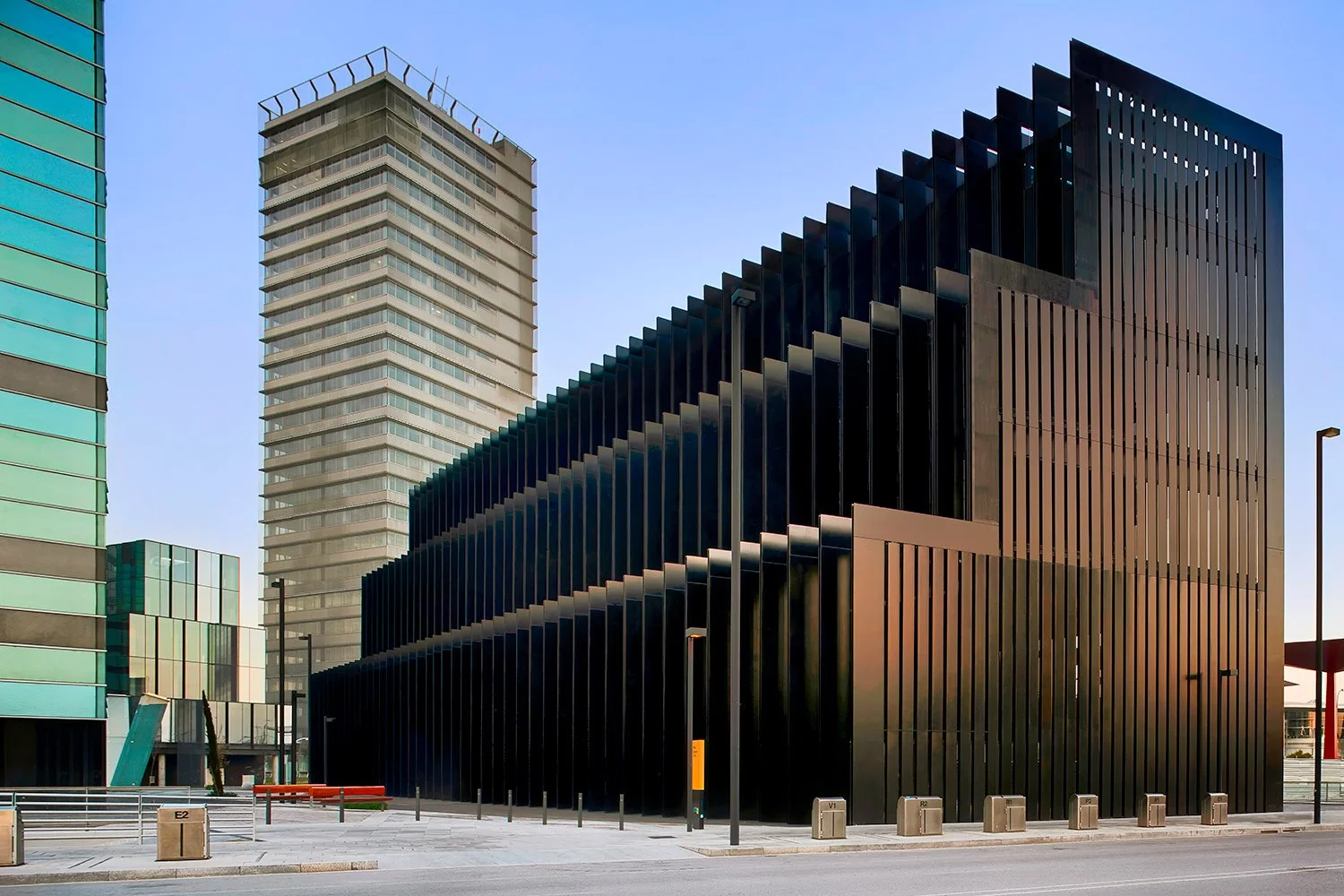 Olympus corporate headquarters by RCR, Barcelona office building facade architectural photography.